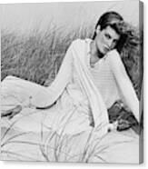 Rene Russo Wearing A Sweater On Sand Dunes Canvas Print
