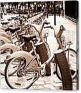 Rent A Bike In Paris Toned Canvas Print