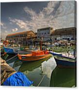 Resting Boats At The Jaffa Port Canvas Print