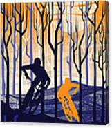 Retro Mountain Bike Poster Life Behind Bars Canvas Print