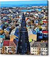 Reykjavik Cityscape Panorama Canvas Print