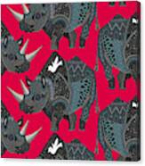 Rhinoceros Red Canvas Print