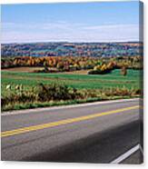 Road Passing Through A Field, Finger Canvas Print
