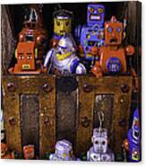 Robots In Treasure Box Canvas Print