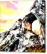 Rock Cliff Sunset Canvas Print