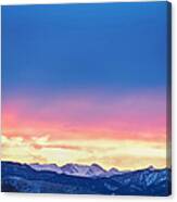 Rocky Mountain Sunset Clouds Burning Layers Canvas Print