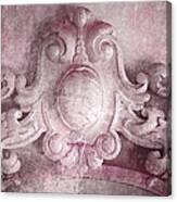 Rococo Wood Carving In Pink Canvas Print