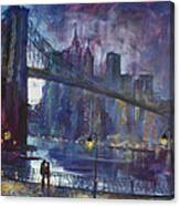 Romance By East River Nyc Canvas Print