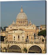 Rome, Italy. St Peters Basilica. Tiber Canvas Print