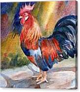Rooster At Sunrise Canvas Print