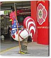 Rooster Fireman Canvas Print