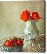 Roses And Strawberries Canvas Print