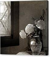 Roses At The Attic Window Canvas Print