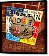 Route 66 License Plate Sign - Hanging Canvas Print