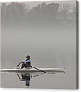 Rowing Into Morning Fog Canvas Print