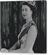 Royal Command Portrait By Baron. H.m. The Queen Elizabeth Ii At Buckingham Palace. Canvas Print