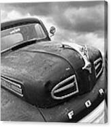 Rusty 1948 Ford V8 In Black And White Canvas Print