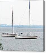 Sailboats In Battery Park Harbor Canvas Print
