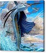 Sailfish And Flying Fish Canvas Print