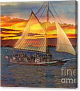 Sailing At Sunset Canvas Print