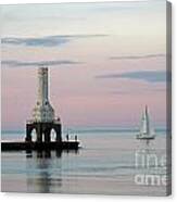 Sailing In Pink And Blue 5 Canvas Print