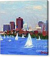 Sailing On The Charles Canvas Print