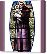 Saint Anthony Of Padua Stained Glass Window Canvas Print