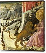 Saint Jerome And The Lion - Predella Panel Canvas Print