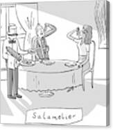 Salamlier -- A Waiter Slices Salami For Two Canvas Print