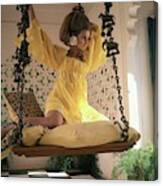 Samantha Jones Wearing A Yellow Dress By Rudi Canvas Print