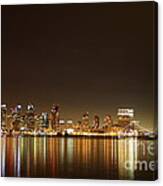 San Diego Skyline Night Canvas Print