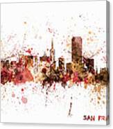 San Francisco California City Skyline Canvas Print