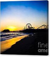 Santa Monica Pier Pacific Ocean Sunset Canvas Print