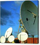 Satellite Receiving Dishes Canvas Print