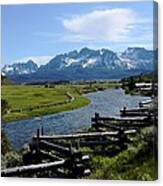 Sawtooths Over The Salmon River Canvas Print