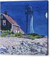 Scituate Light By Night Canvas Print