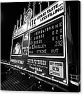 Scoreboard In A Baseball Stadium, U.s Canvas Print