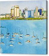 Sd Skyline Pen And Ink Canvas Print