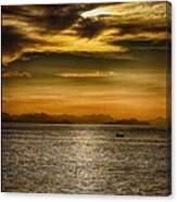 Sea And Sunset In Sicily Canvas Print