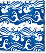 Seamless Stormy Ocean Waves Pattern Canvas Print