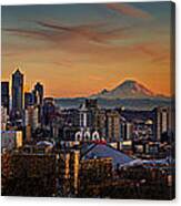 Seattle Sunset Panorama Canvas Print