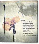 Seeing. A Poem Of Remembrance Canvas Print