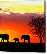 Serengeti Silhouette Canvas Print