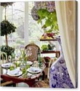 Set Table In A Conservatory Canvas Print