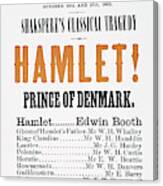 Shakespeare Hamlet, 1863 Canvas Print