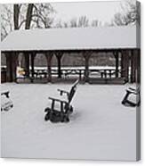 Shelter House Snow Canvas Print