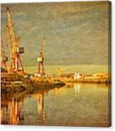 Shipyard On The River Clyde In Scotland Canvas Print