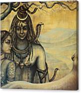 Shiva Parvati . Spring In Himalayas Canvas Print