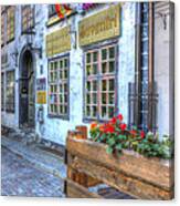 Shops And Flower Boxes Canvas Print