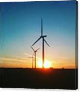 Shrivenham Wind Farm This Evening At Canvas Print